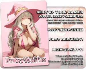 Pink ProxyWaifus card back supplied with the Aphrodite (Record of Ragnarok) - Lyra Dawnbringer proxy single