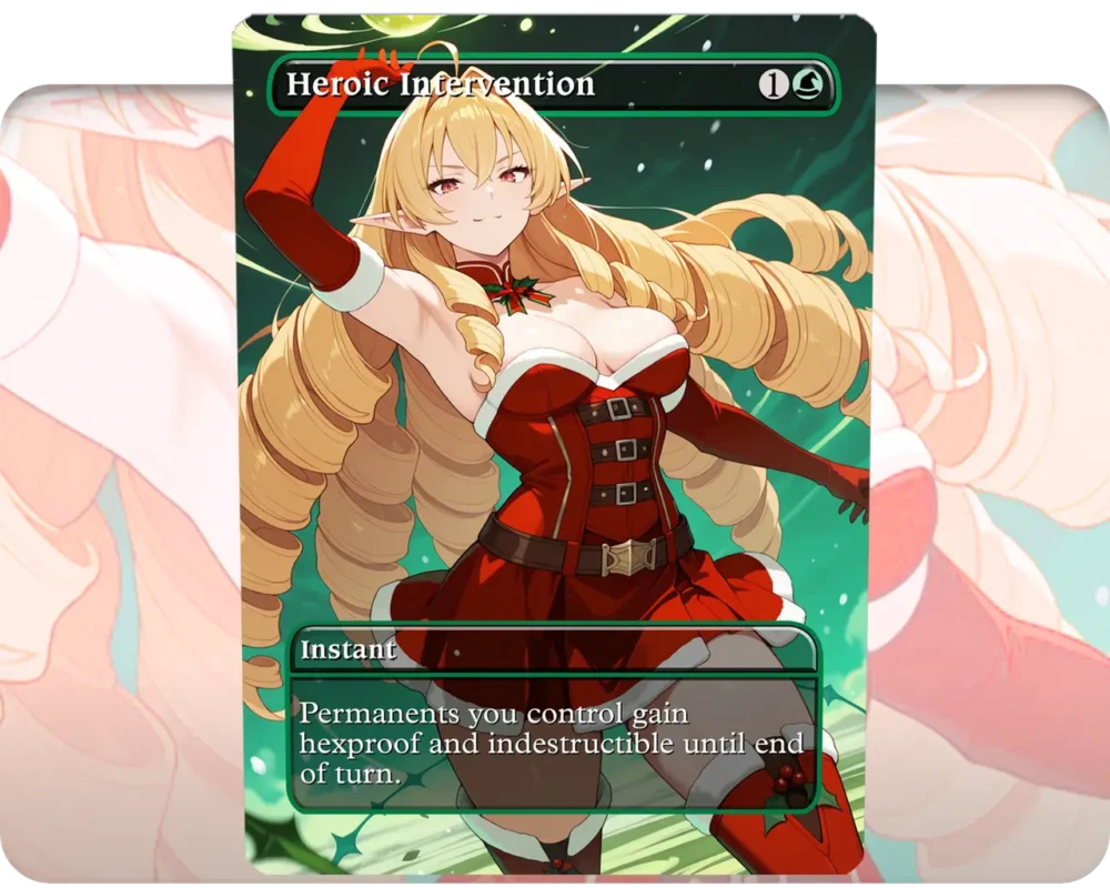 Elinalise Dragonroad (Mushoku Tensei) - Heroic Intervention custom MTG proxy single card artwork