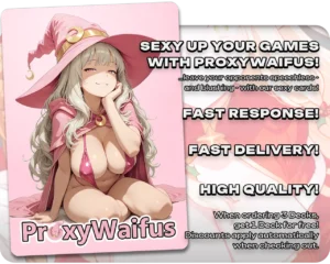 Pink ProxyWaifus card back supplied with the Marcile Donato (Dungeon Meshi) - Eerie Ultimatum proxy single