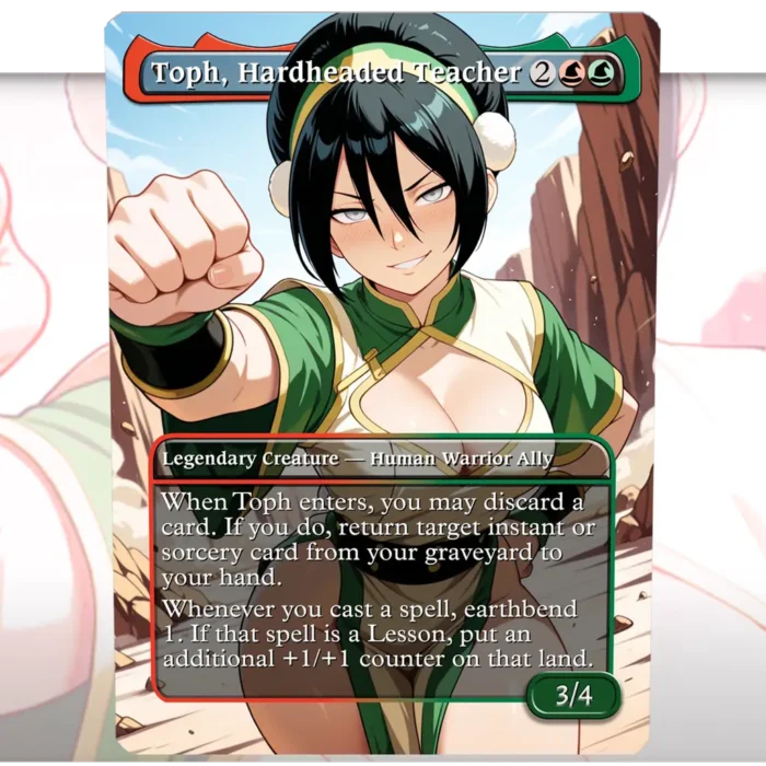 Toph, Hardheaded Teacher (Adult Version) custom MTG proxy single card artwork