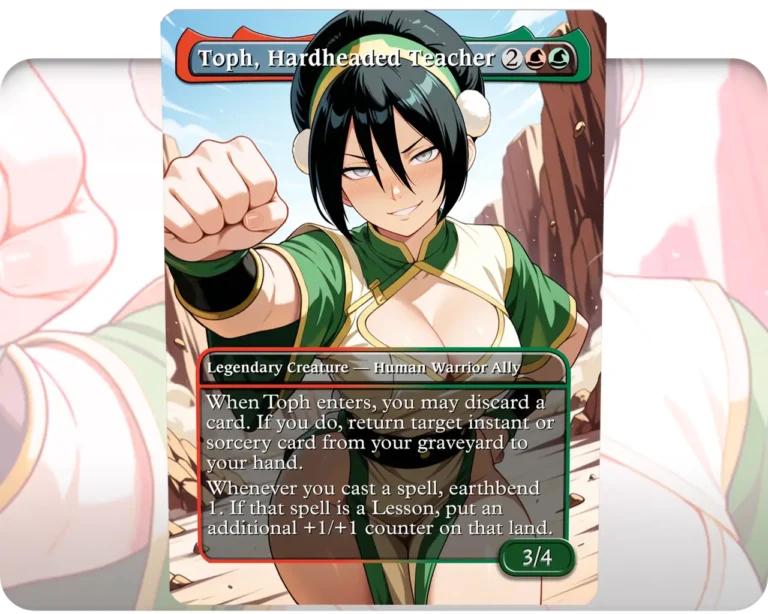 Toph, Hardheaded Teacher (Adult Version) custom MTG proxy single card artwork