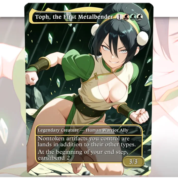 Toph, the First Metalbender (Adult Version) custom MTG proxy single card artwork