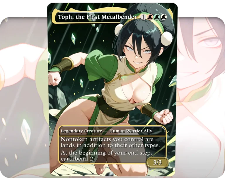 Toph, the First Metalbender (Adult Version) custom MTG proxy single card artwork