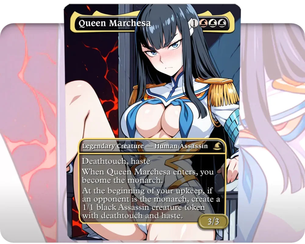 Kiryuin Satsuki (Kill la Kill) - Queen Marchesa custom MTG proxy single card artwork