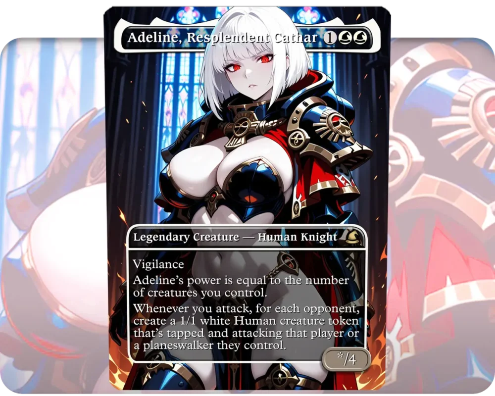 Adepta Sororitas (Warhammer 40k) - Adeline, Resplendent Cathar custom MTG proxy single card artwork