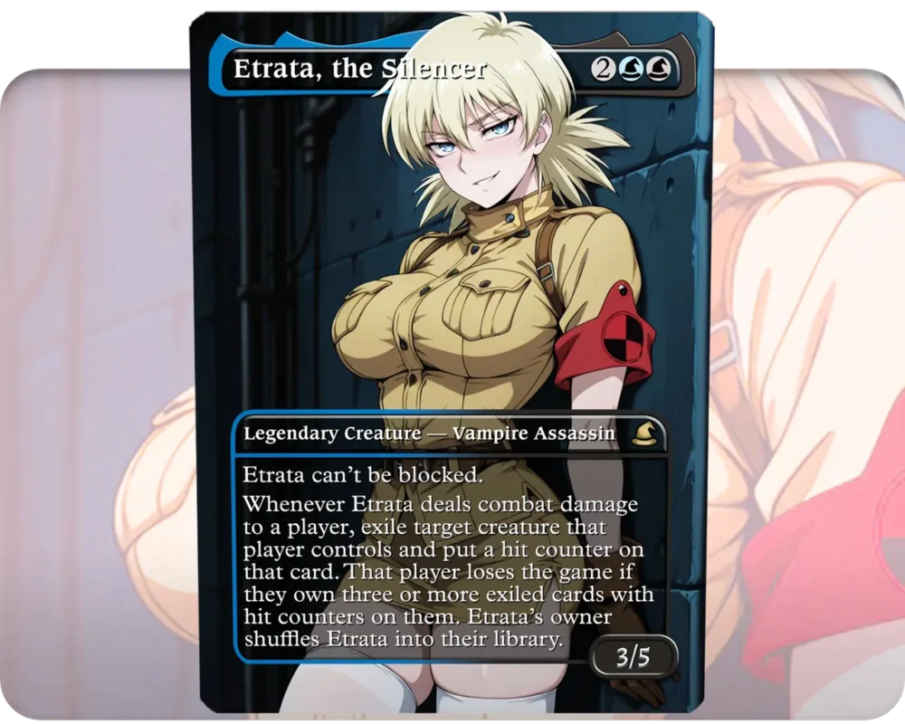 Seras Victoria (Hellsing) - Etrata, the Silencer custom MTG proxy single card artwork