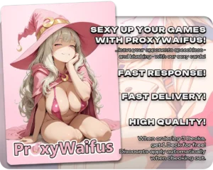 Pink ProxyWaifus card back supplied with the Seras Victoria (Hellsing) - Etrata, the Silencer proxy single