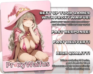 Pink ProxyWaifus card back supplied with the Seiko Ayase (dandadan) - Kethis, the Hidden Hand proxy single