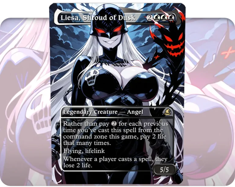 Ladydevimon (Digimon) - Liesa, Shroud of Dusk custom MTG proxy single card artwork