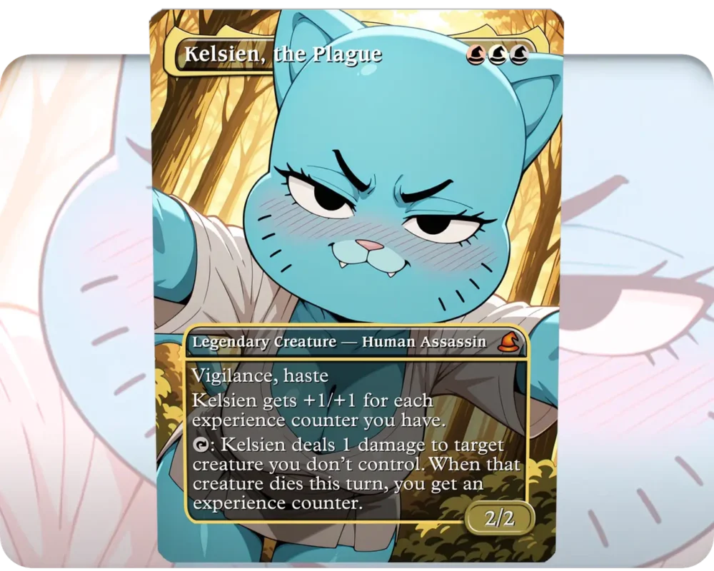 Nicole Watterson (Gumball) - Kelsien, the Plague custom MTG proxy single card artwork