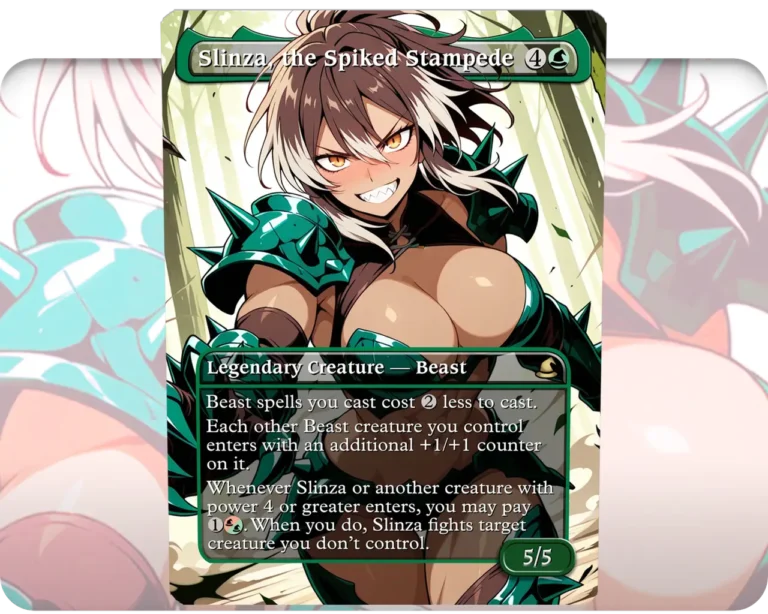 Slinza, the Spiked Stampede custom MTG proxy single card artwork