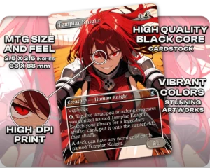 Templar Knight proxy card size and print guide