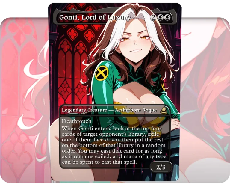 Rogue (X-men) - Gonti, Lord of Luxury custom MTG proxy single card artwork