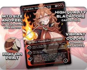 Mereoleona (Black Clover) - Chandra, Dressed to Kill proxy card size and print guide