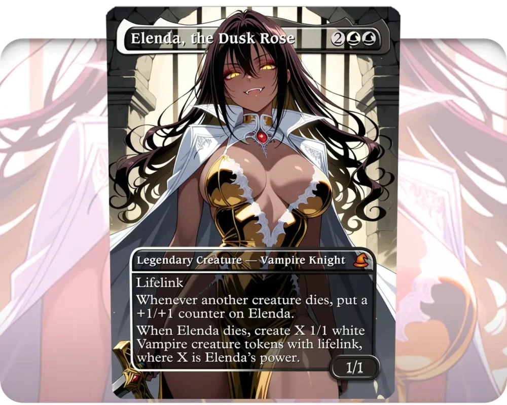 Elenda, the Dusk Rose custom MTG proxy single card artwork