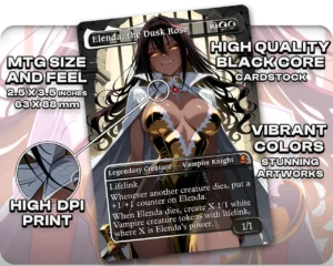 Elenda, the Dusk Rose proxy card size and print guide