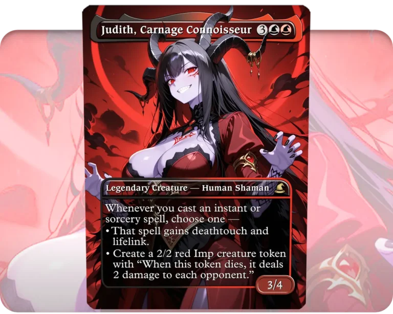 Judith, Carnage Connoisseur custom MTG proxy single card artwork