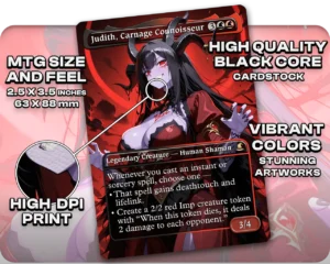 Judith, Carnage Connoisseur proxy card size and print guide