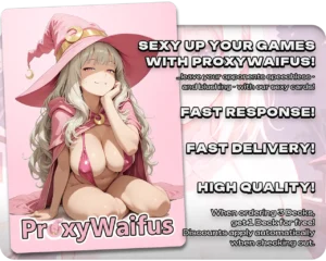 Pink ProxyWaifus card back supplied with the Moat proxy single