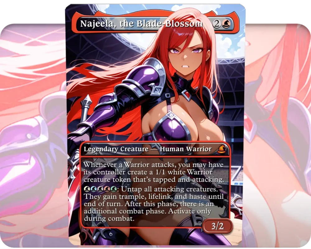 Najeela, the Blade-Blossom custom MTG proxy single card artwork