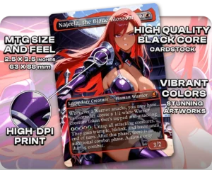 Najeela, the Blade-Blossom proxy card size and print guide