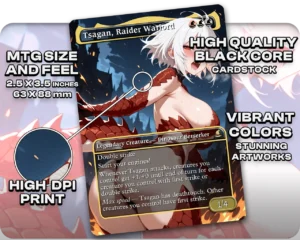 Tsagan, Raider Warlord proxy card size and print guide