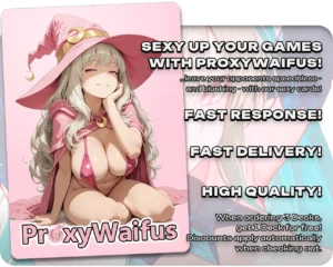Pink ProxyWaifus card back supplied with the Ureni of the Unwritten v2 proxy single