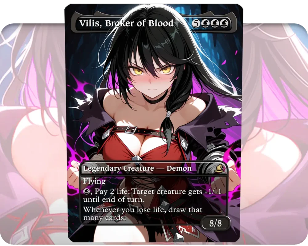 Velvet Crowe (Tales of Berseria) - Vilis, Broker of Blood custom MTG proxy single card artwork
