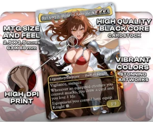 Syr Gwyn, Hero of Ashvale proxy card size and print guide