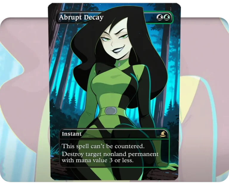 Shego (Kim Possible) - Abrupt Decay custom MTG proxy single card artwork