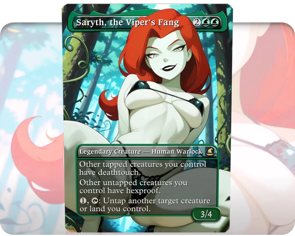 Poison Ivy (DC) - Saryth, the Viper's Fang custom MTG proxy single card artwork