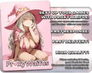 Pink ProxyWaifus card back supplied with the Betty Rubble (The Flintstones) - Soul Warden proxy single
