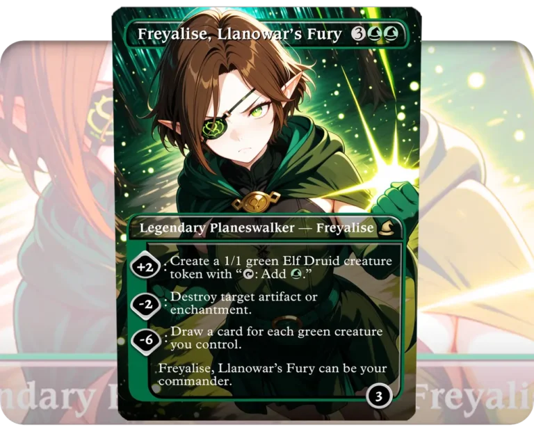 Freyalise, Llanowar's Fury custom MTG proxy single card artwork