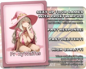 Pink ProxyWaifus card back supplied with the Freyalise, Llanowar's Fury proxy single