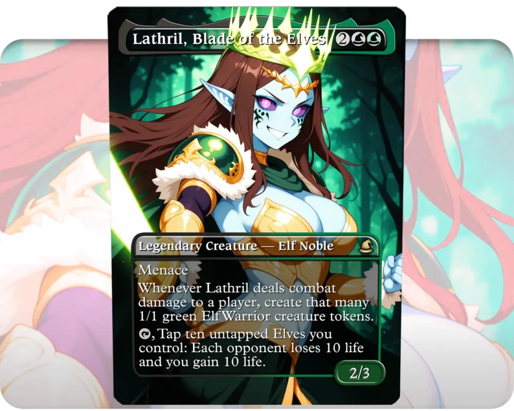Lathril, Blade of the Elves v3 custom MTG proxy single card artwork