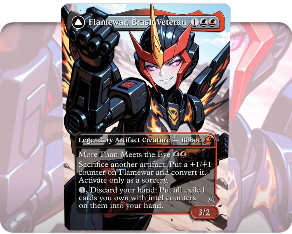 Flamewar, Brash Veteran custom MTG proxy single card artwork