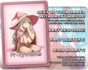 Pink ProxyWaifus card back supplied with the Go-Shintai of Life's Origin (Gyaru) proxy single