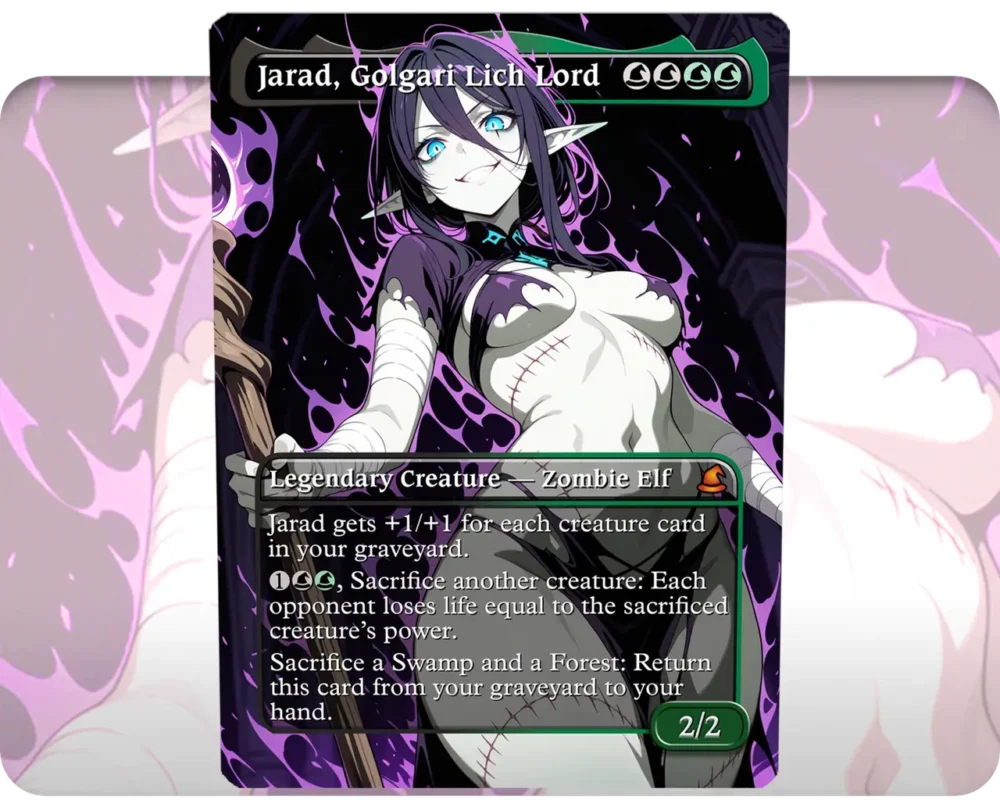 Jarad, Golgari Lich Lord custom MTG proxy single card artwork