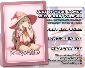 Pink ProxyWaifus card back supplied with the Maria Traydor (Star Ocean) - Kotori, Pilot Prodigy proxy single