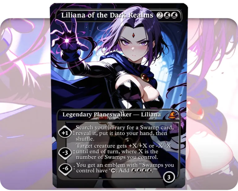 Adult Raven (DC Titans) - Liliana of the Dark Realms custom MTG proxy single card artwork