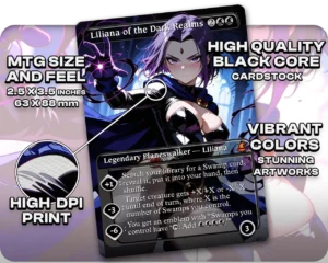 Adult Raven (DC Titans) - Liliana of the Dark Realms proxy card size and print guide