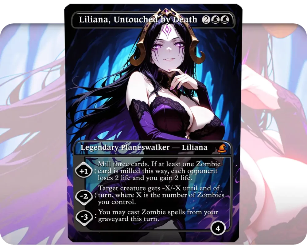 Liliana, Untouched by Death custom MTG proxy single card artwork