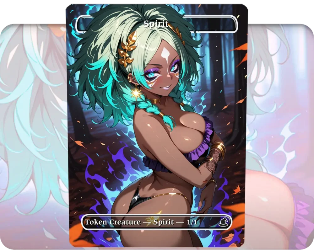 Spirit Token (Gyaru) v2 custom MTG proxy single card artwork
