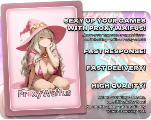 Pink ProxyWaifus card back supplied with the Wick, the Whorled Mind proxy single