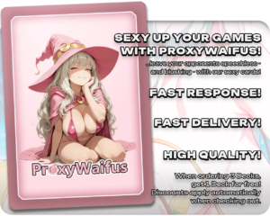 Pink ProxyWaifus card back supplied with the Bayou proxy single