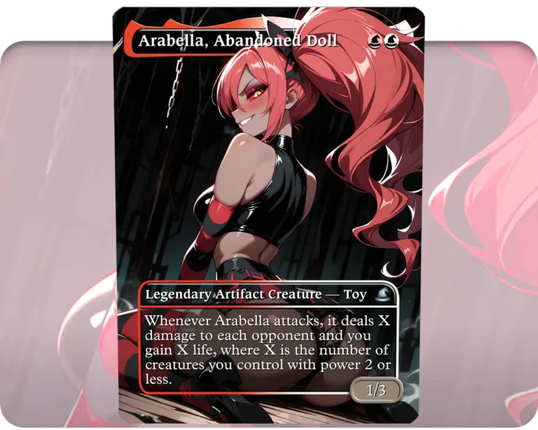 Velvette (Hazbin Hotel) - Arabella, Abandoned Doll custom MTG proxy single card artwork