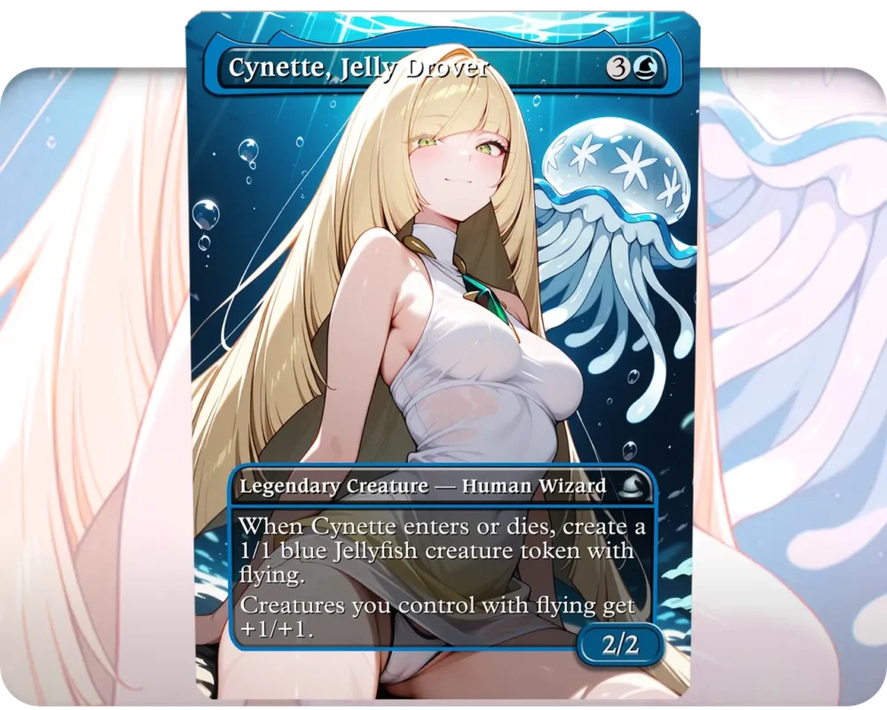 Lusamine (Pokemon) - Cynette, Jelly Drover custom MTG proxy single card artwork