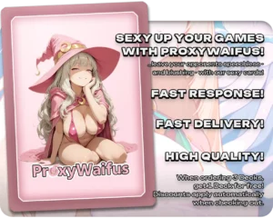 Pink ProxyWaifus card back supplied with the Lusamine (Pokemon) - Cynette, Jelly Drover proxy single