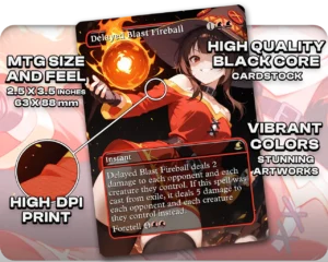 Adult Megumin (KonoSuba) - Delayed Blast Fireball proxy card size and print guide