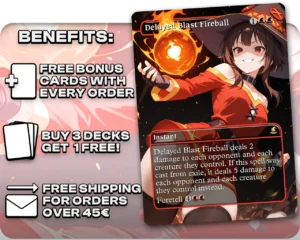 Adult Megumin (KonoSuba) - Delayed Blast Fireball proxy card promotional artwork
